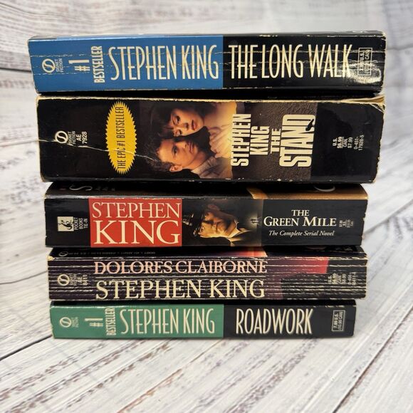 Stephen King Book Lot of 5 Paperbacks The Stand Long Walk Roadwork Green Mile - Picture 7 of 10